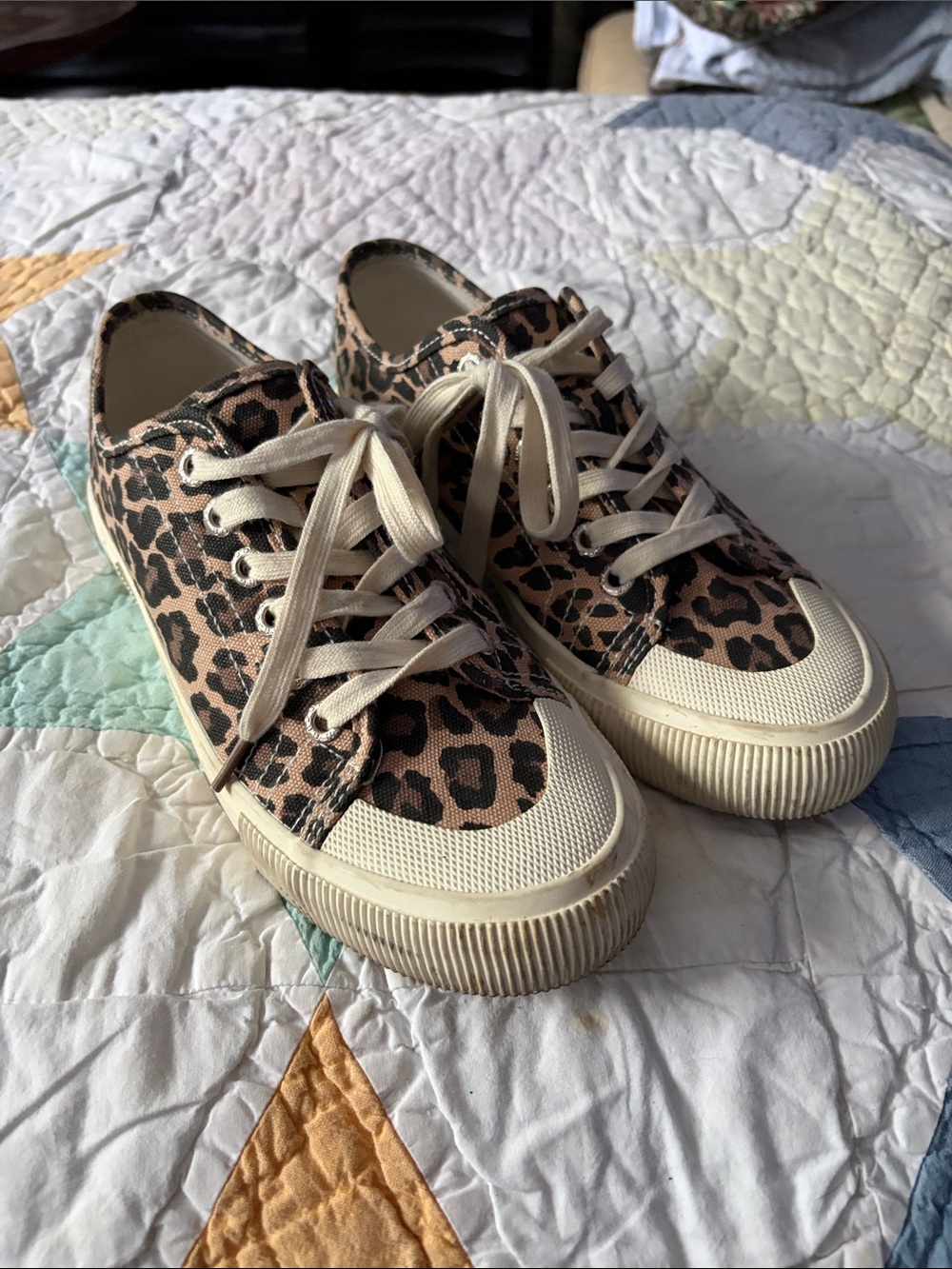 Jenn Ardor Leopard-Print Canvas Sneakers in Tan and Black